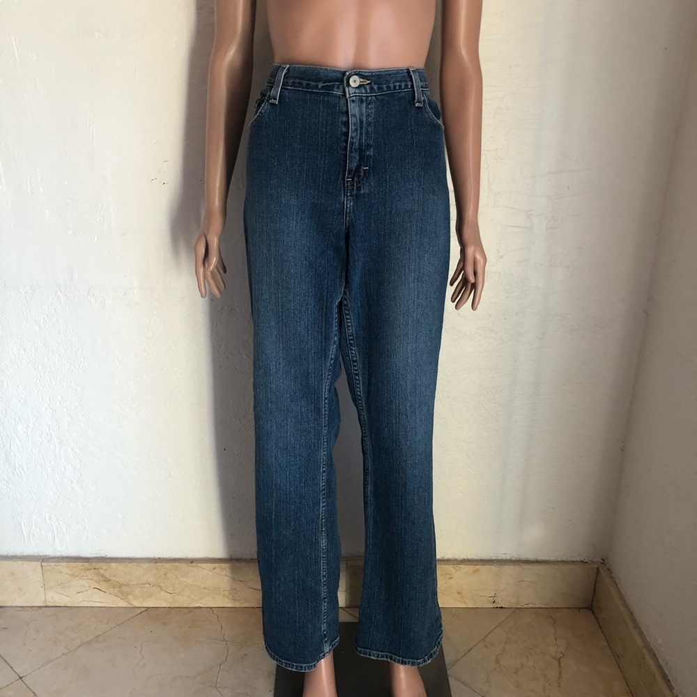 Calvin Klein Jeans Blue Denim Pants Flare Embroidered Women’s Size W12/L32